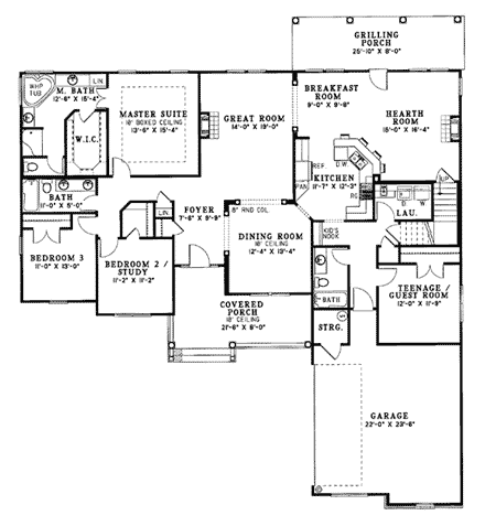 House Plan 62062 First Level Plan