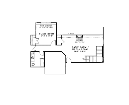 House Plan 62062 Second Level Plan