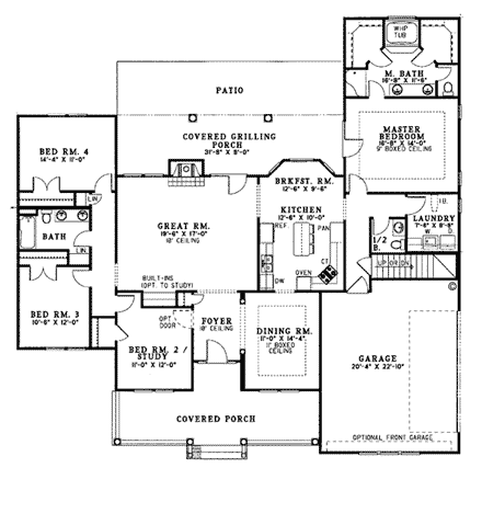 House Plan 62065 First Level Plan