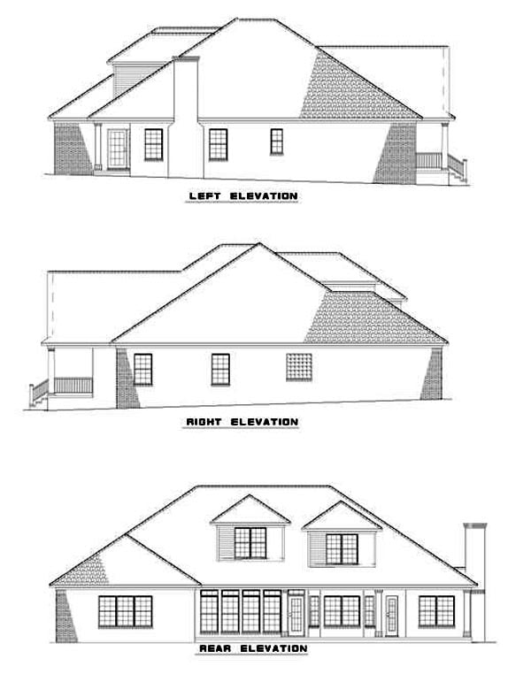 Country Rear Elevation of Plan 62068