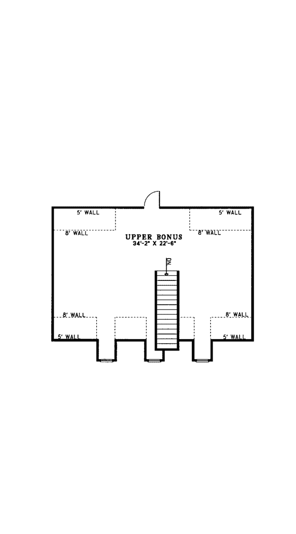 Colonial Country Narrow Lot One-Story Southern Level Two of Plan 62073