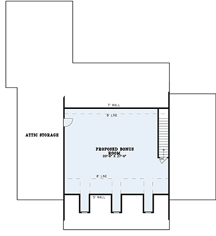 House Plan 62074 Second Level Plan