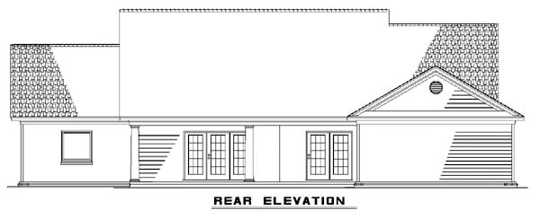 Country Southern Rear Elevation of Plan 62074