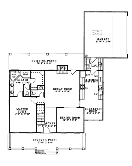 House Plan 62076 First Level Plan