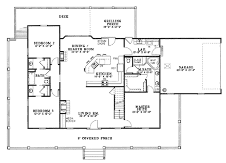 House Plan 62077 First Level Plan