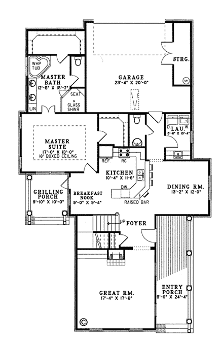 House Plan 62078 First Level Plan