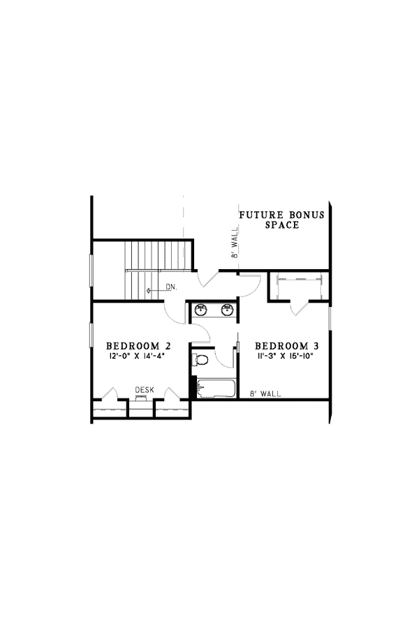 Country Craftsman Traditional Level Two of Plan 62083