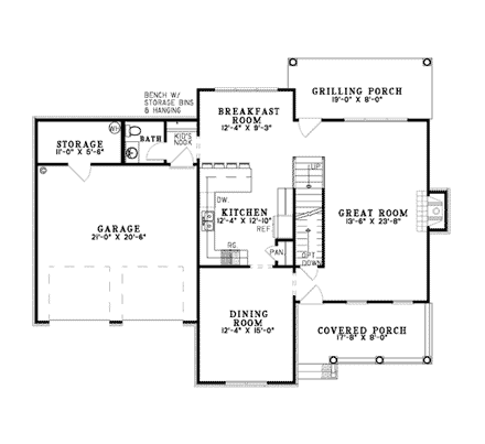 House Plan 62085 First Level Plan
