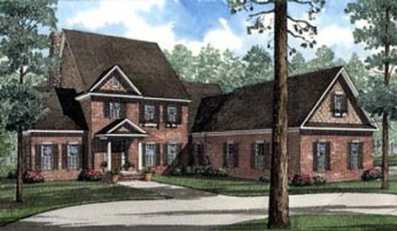 Colonial Traditional Elevation of Plan 62091