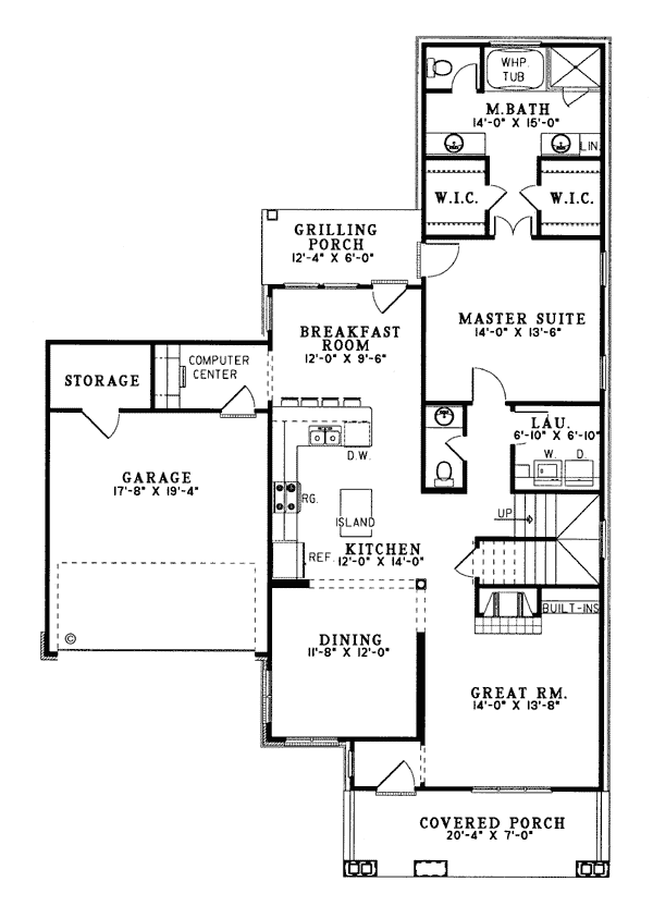 Bungalow Country Tudor Level One of Plan 62093