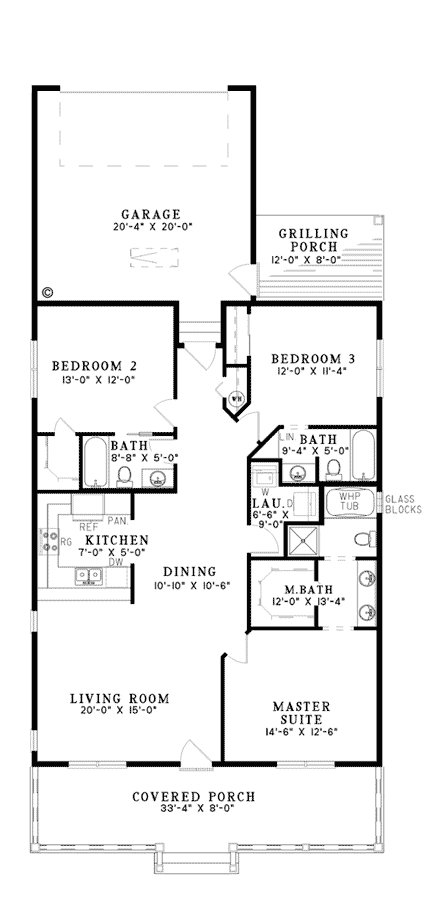 House Plan 62095 First Level Plan