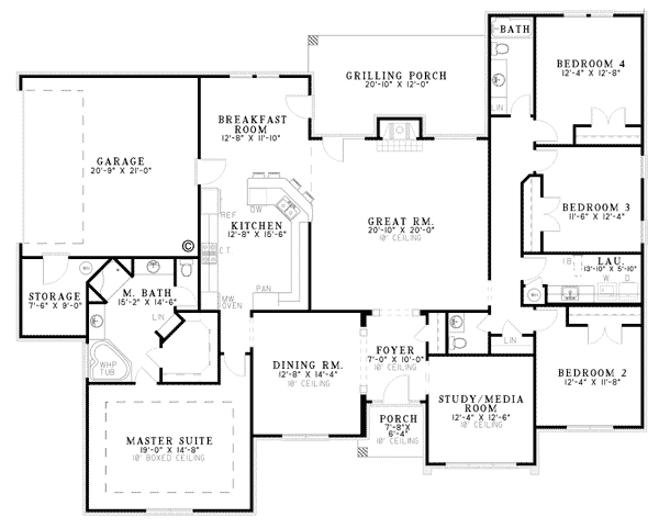 European One-Story Level One of Plan 62098