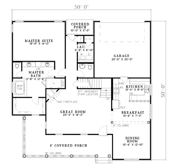 Country Farmhouse Level One of Plan 62103