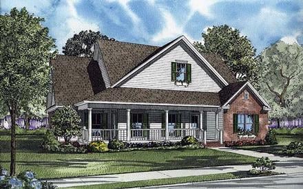 Country Farmhouse Elevation of Plan 62103