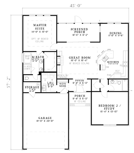 House Plan 62105 First Level Plan