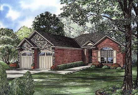 European One-Story Traditional Elevation of Plan 62106