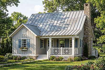 Cabin Country Southern Elevation of Plan 62114