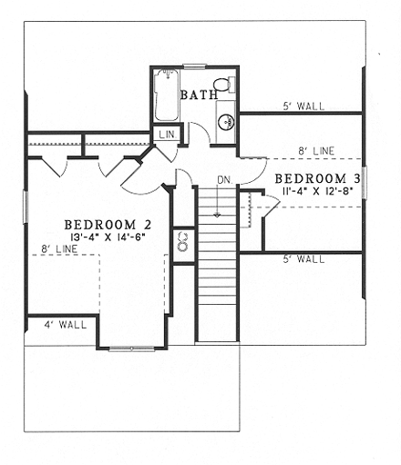 House Plan 62117 Second Level Plan