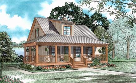 Cabin Country Southern Elevation of Plan 62117