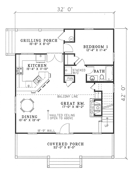 House Plan 62118 First Level Plan