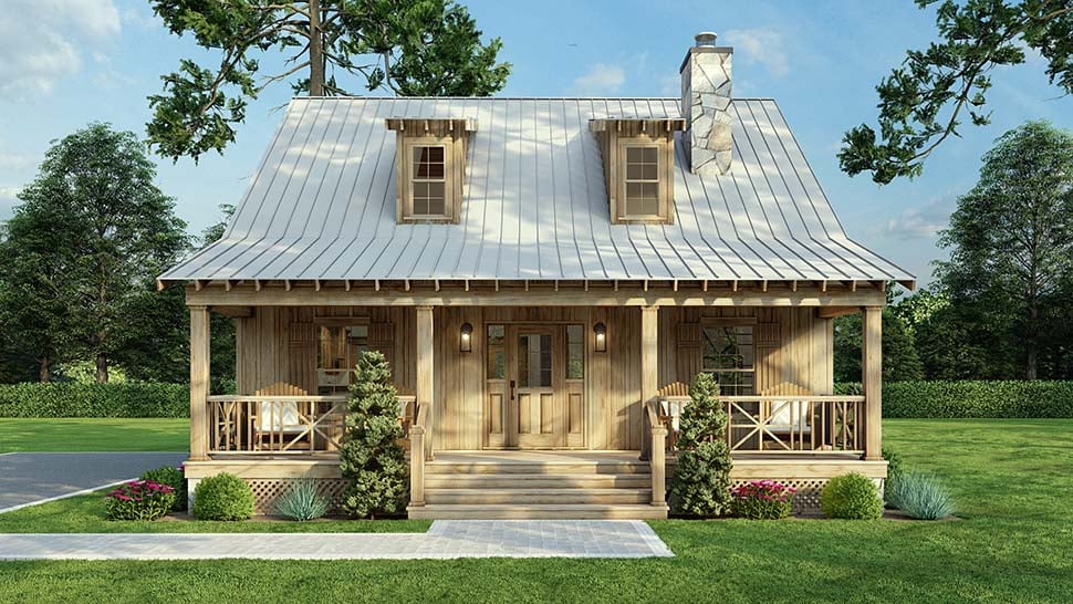 Cabin, Country, Southern Plan with 1400 Sq. Ft., 2 Bedrooms, 2 Bathrooms Picture 4