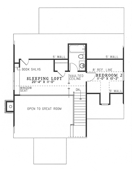 House Plan 62119 Second Level Plan