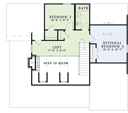 House Plan 62120 Second Level Plan