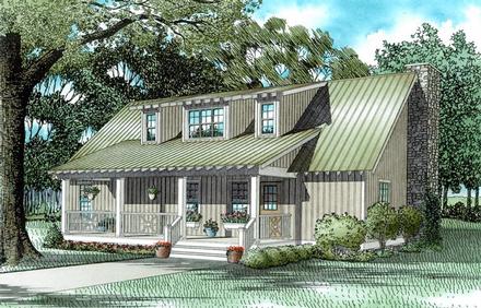 Bungalow Country Southern Elevation of Plan 62123