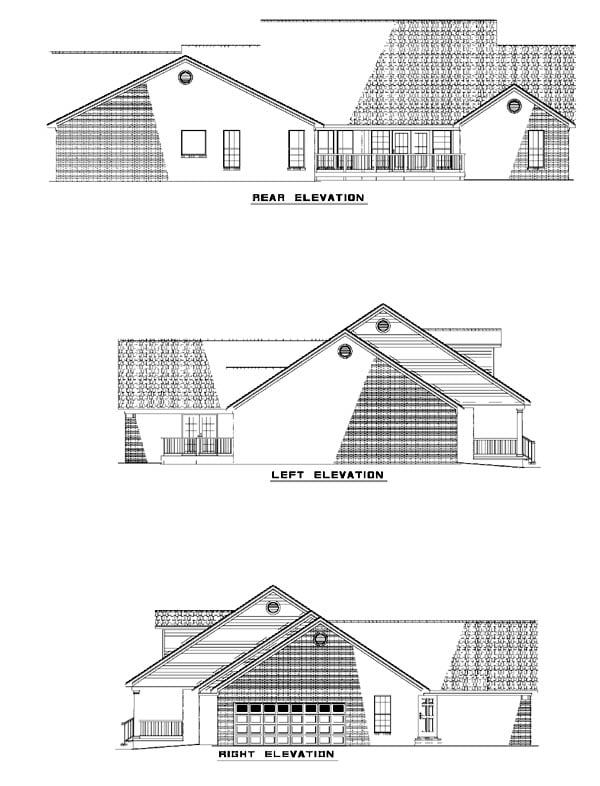 Country Rear Elevation of Plan 62126