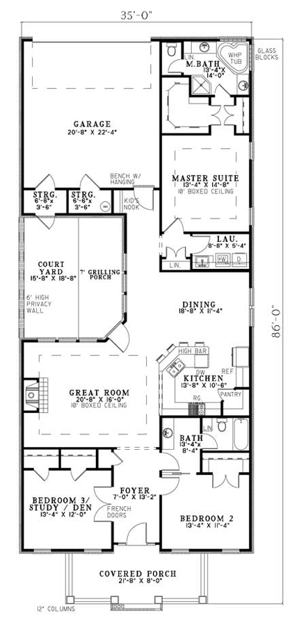 House Plan 62138 First Level Plan