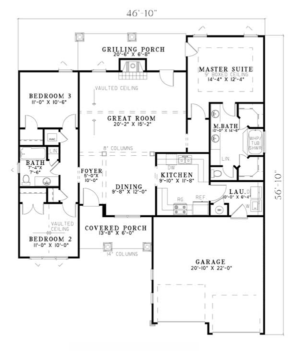Bungalow Country Craftsman Tudor Level One of Plan 62143