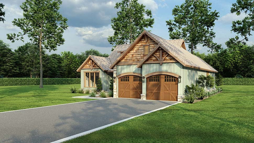 Bungalow, Country, Craftsman, Tudor Plan with 1485 Sq. Ft., 3 Bedrooms, 2 Bathrooms, 2 Car Garage Picture 8