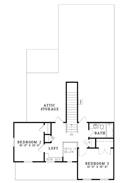 House Plan 62144 Second Level Plan