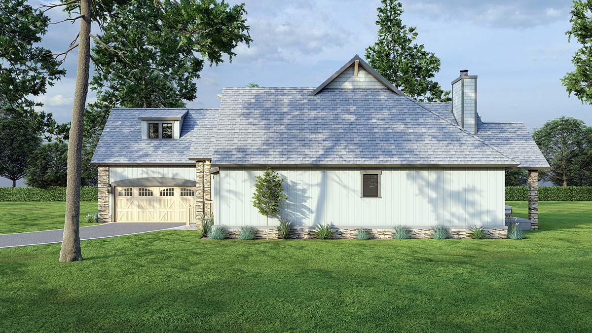 Bungalow, Country, Craftsman, One-Story Plan with 1874 Sq. Ft., 3 Bedrooms, 2 Bathrooms, 2 Car Garage Picture 2