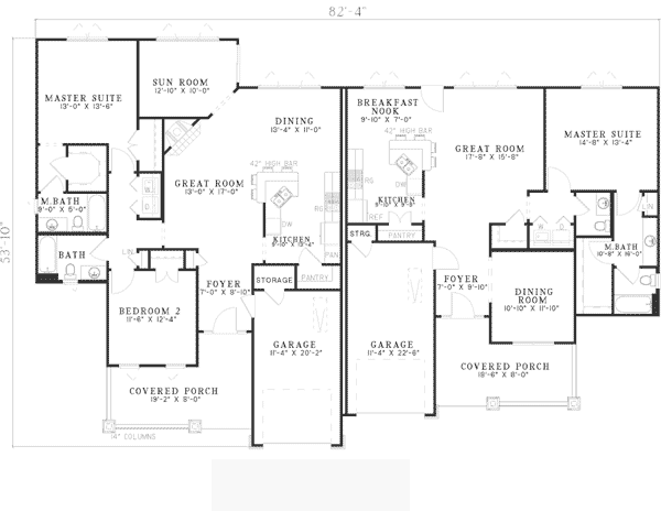 Bungalow Country Level One of Plan 62146
