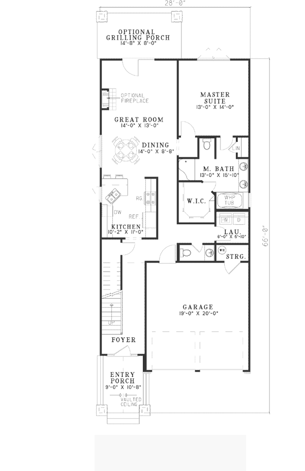 Bungalow Country Craftsman Level One of Plan 62147