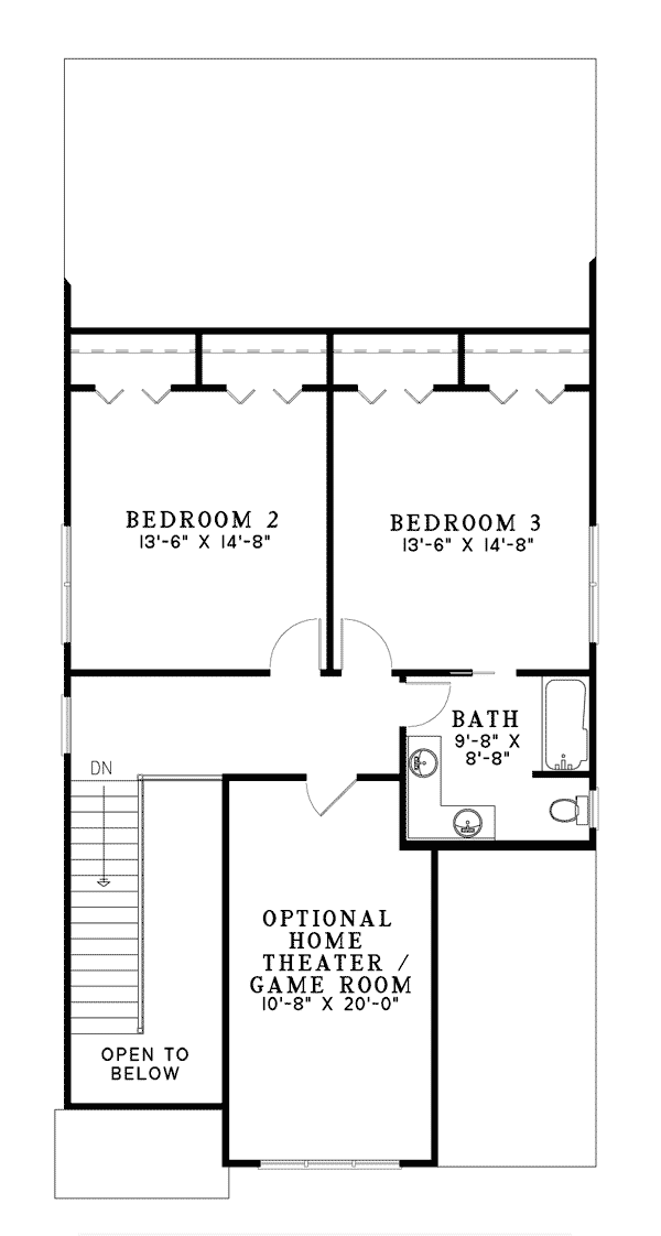 Bungalow Country Craftsman Level Two of Plan 62147