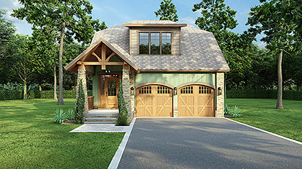 Bungalow Country Craftsman Elevation of Plan 62147