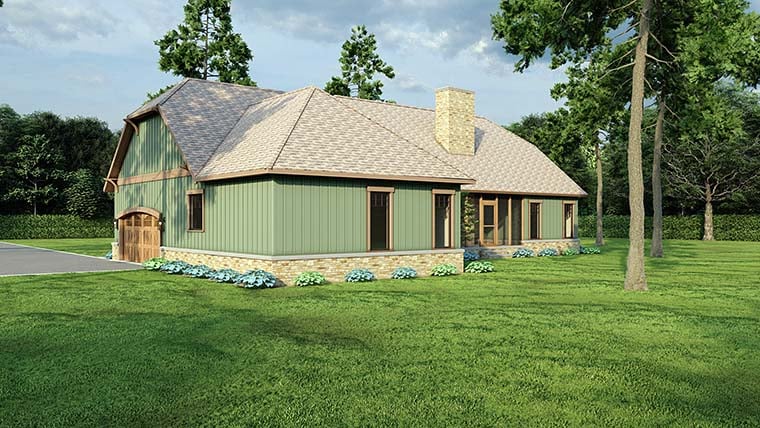 Bungalow, Country, Craftsman, One-Story Plan with 1982 Sq. Ft., 3 Bedrooms, 2 Bathrooms, 2 Car Garage Picture 6