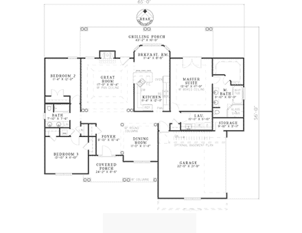 House Plan 62149 First Level Plan