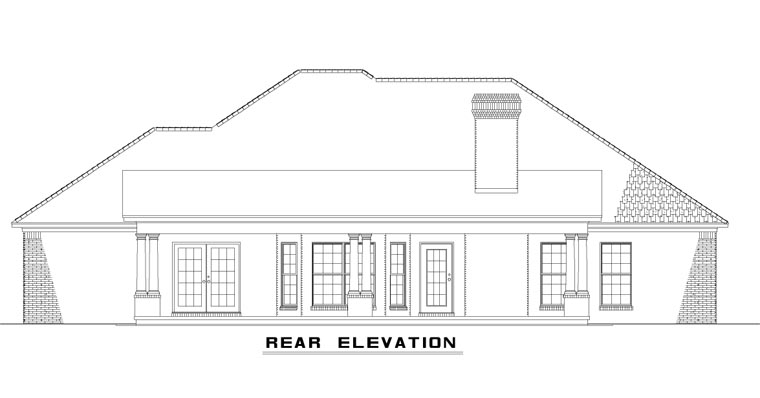 European Rear Elevation of Plan 62149