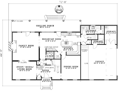 House Plan 62151 First Level Plan