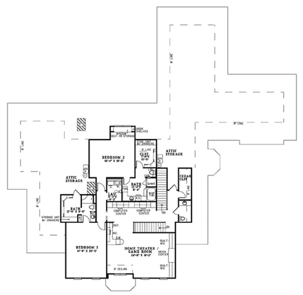 House Plan 62158 Second Level Plan