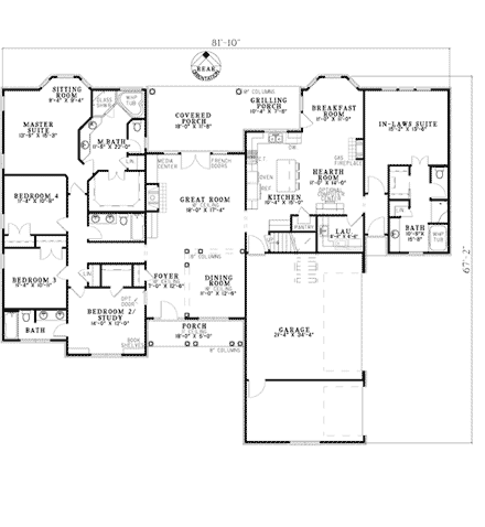 House Plan 62169 First Level Plan
