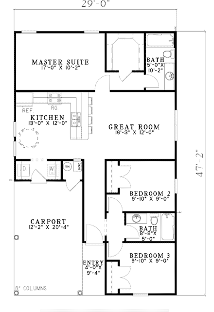 House Plan 62171 First Level Plan