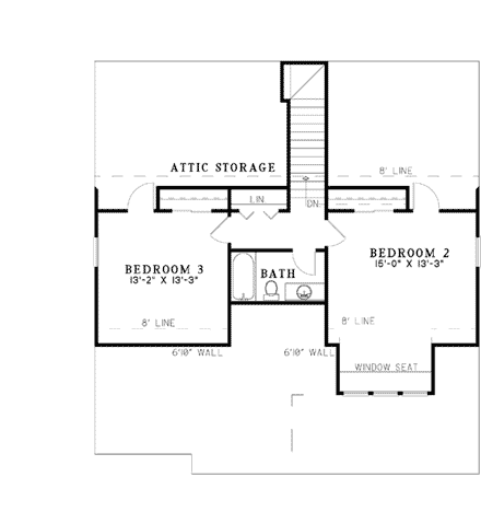 House Plan 62178 Second Level Plan