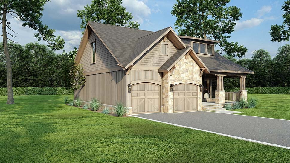 Bungalow, Country, Craftsman Plan with 1654 Sq. Ft., 3 Bedrooms, 3 Bathrooms, 2 Car Garage Picture 4