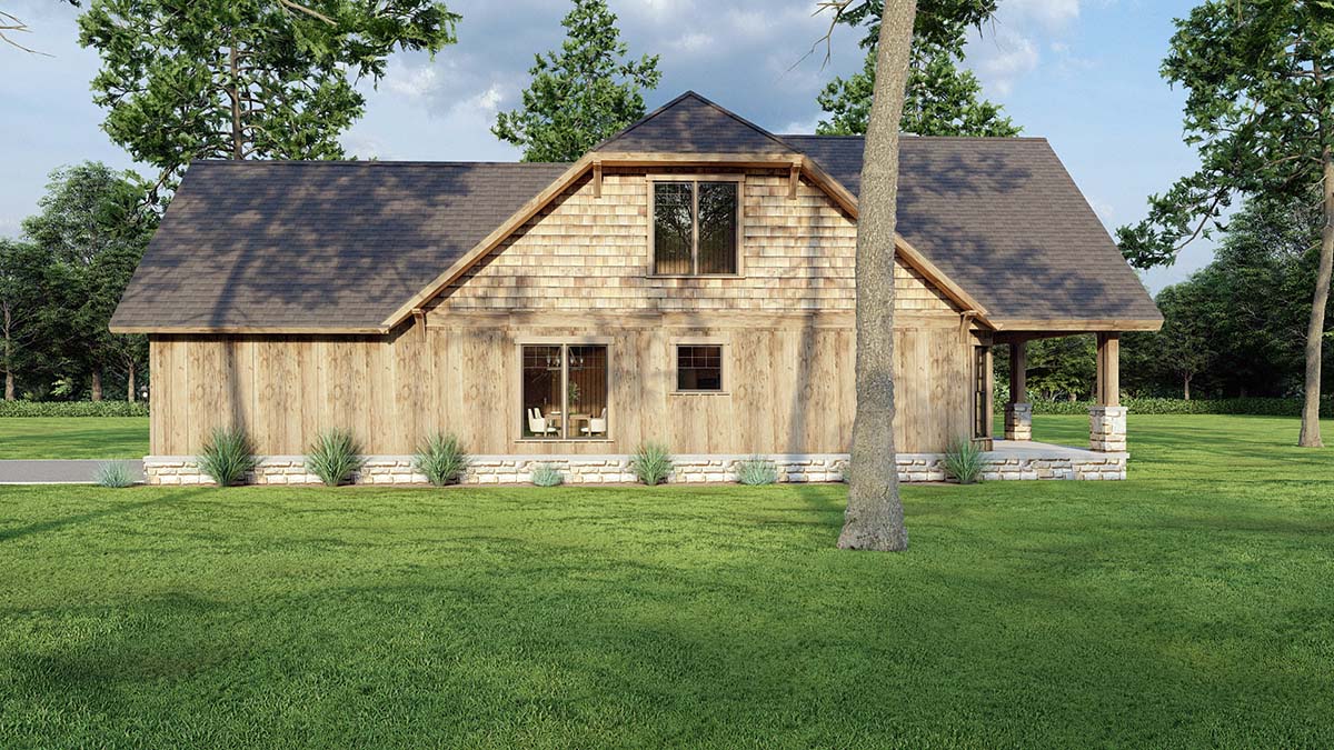 Bungalow, Country, Craftsman Plan with 2266 Sq. Ft., 4 Bedrooms, 2 Bathrooms, 2 Car Garage Picture 2