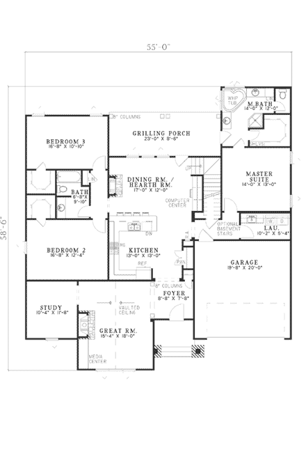 House Plan 62180 First Level Plan
