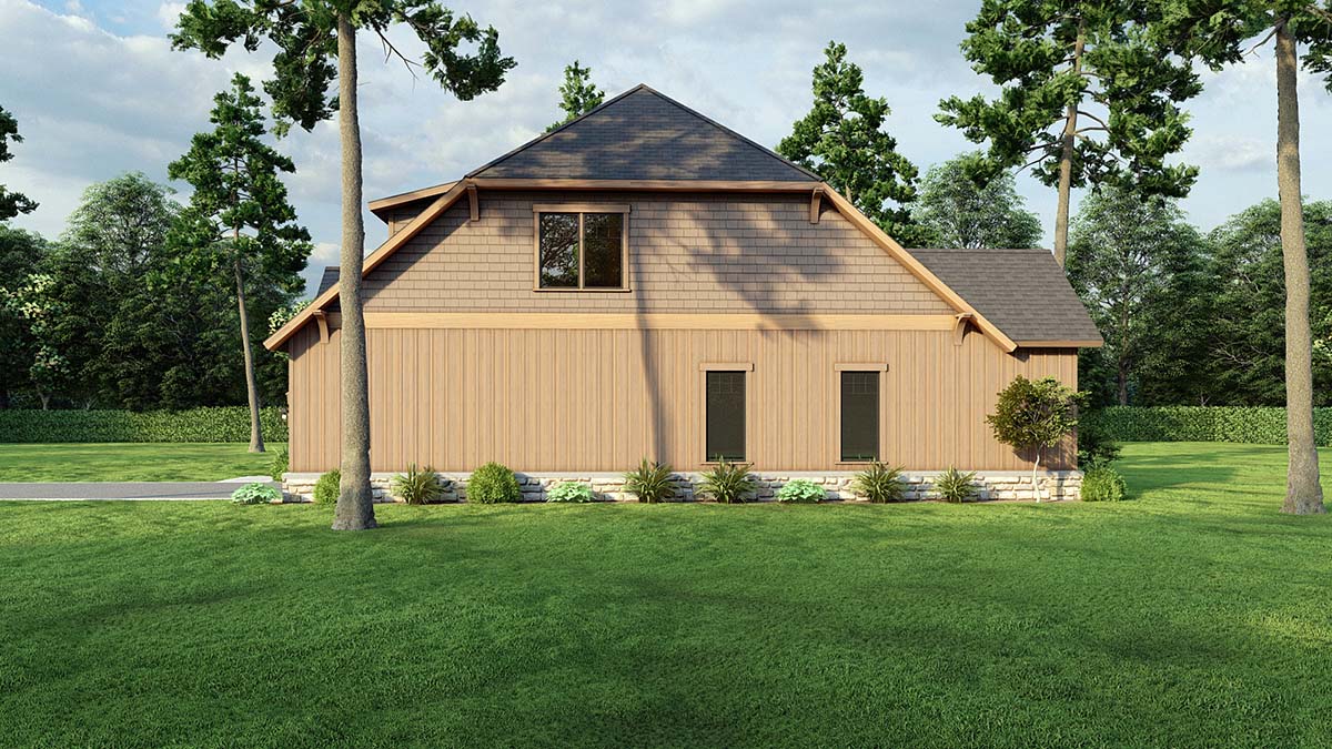 Bungalow, Country, Craftsman Plan with 2099 Sq. Ft., 3 Bedrooms, 2 Bathrooms, 2 Car Garage Picture 2